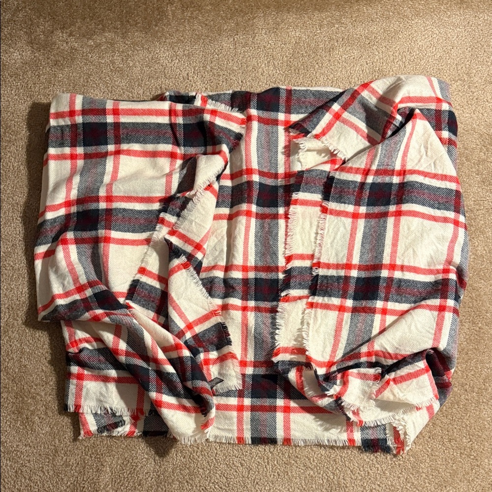 Ann Taylor Red and Blue Plaid Scarf